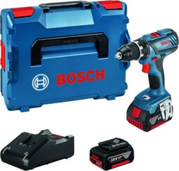 Bosch Professional 18V System GSR 18V-28 - Atornillador a batería (63 Nm, Ø máx. tornillo 10 mm, 2 baterías x 4,0 Ah, en L-BOXX)