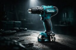 Makita HP457DWE vista completa con maletín y accesorios