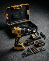 Kit completo DeWalt DCD795D2-QW con maletín, dos baterías XR 18V, cargador y accesorios incluidos