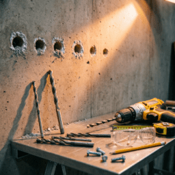 Brocas para pared en mesa de trabajo - Herramientas de bricolaje profesional