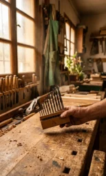 Set de brocas para madera de diferentes tipos sobre madera noble