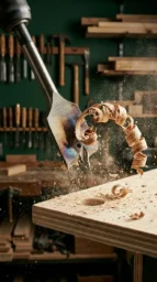 Broca paleta perforando tablero